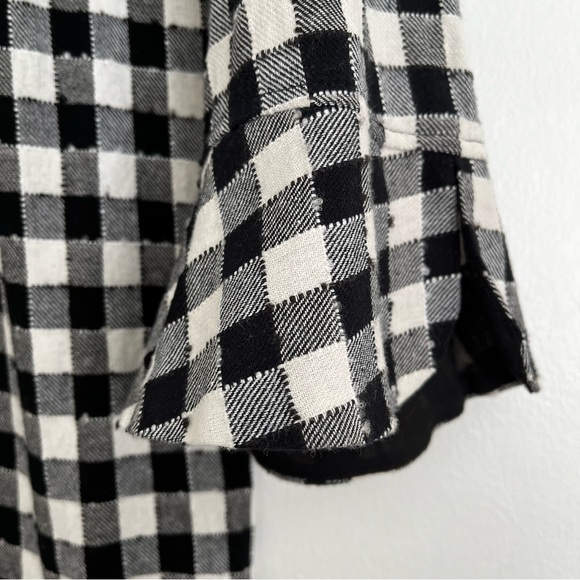 Zara Womens Black White Plaid Long Sleeve Collared Mini Dress Size L - Picture 5 of 6